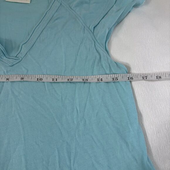 Maeve Tshirt Womens Size Medium Light Blue Ruffle Sleeve Casual Organic Modal - Picture 5 of 7
